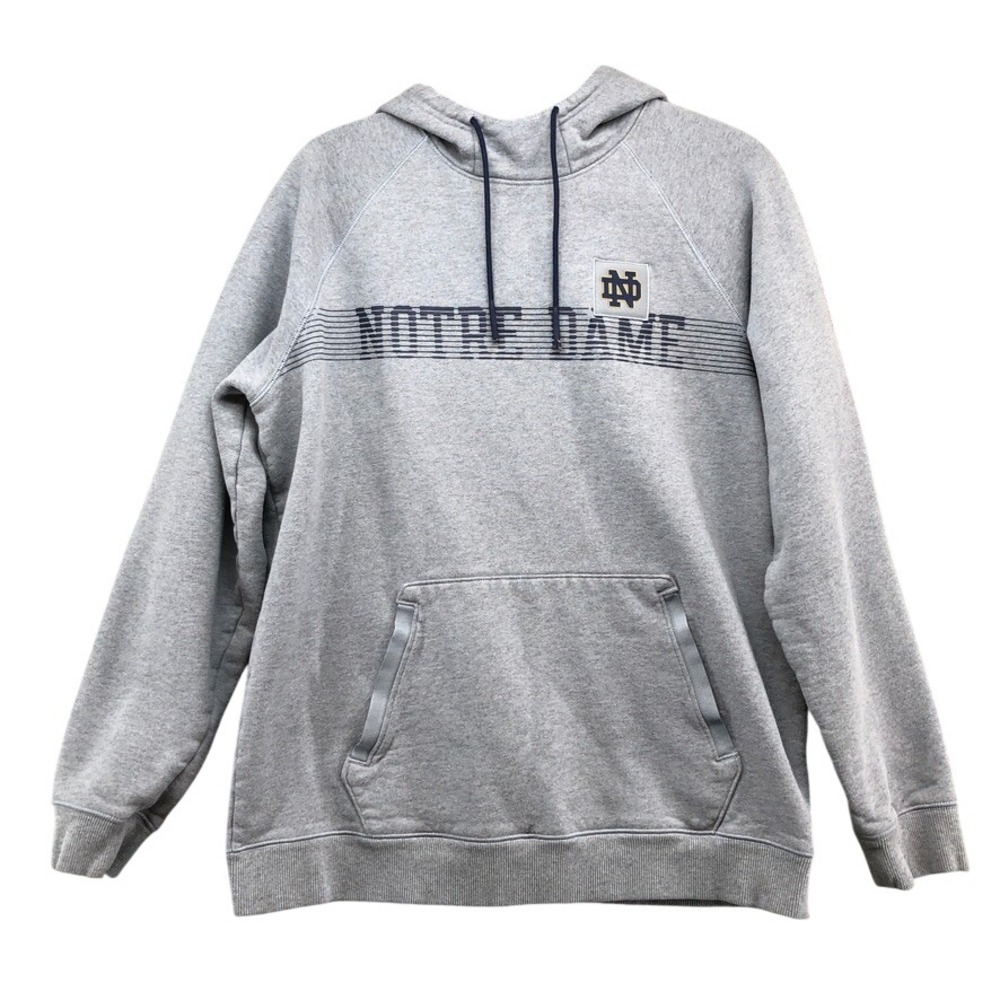 Under Armour Notre Dame Hoodie Mens Large Gray Fighting Irish Sweatshirt Active